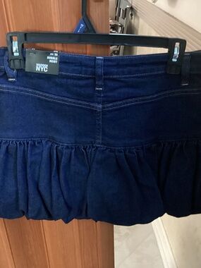 Madden NYC denim bubble skirt Rinse Wash Dark Indigo Size XS (0-2) NWT